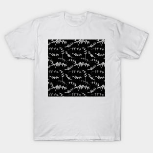 Botanical-Pattern, set, black, white 1, botanic, nature, botanical, floral, flowers, floral-pattern, leaves, plants, minimalist, garden, jungle, leaf, exotic, tropical, flower, boho, cacti, succulent, digital, graphic-design, pattern, T-Shirt